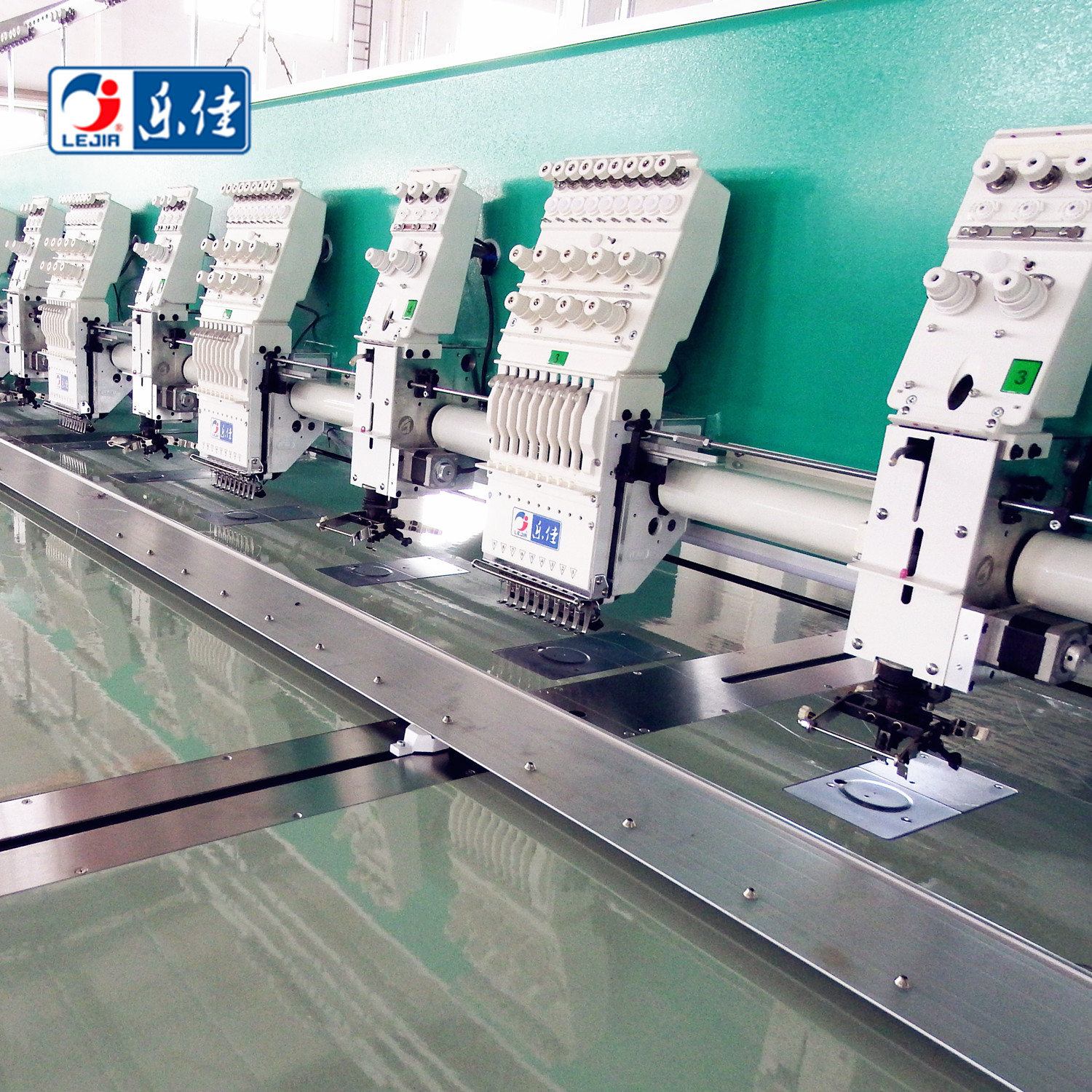 LEJIA 9 Needles 8 Heads High Speed Embroidery Machine, Coiling/Taping Mixed Embroidery Machine With Cheap Price