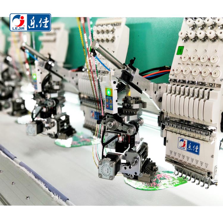 Lejia High Quality High Speed Embroidery Machine with 6 Sequin Device
