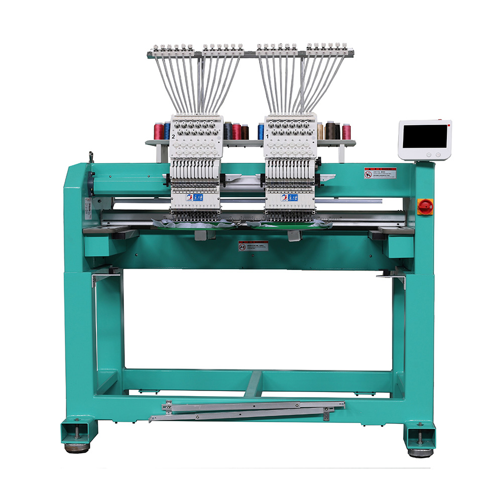 2 Heads Tubular/ Tshirt/ Cap Embroidery Machine with cheap price